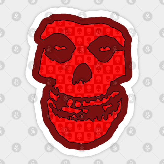 Crimson Ghost - Red Aliens Sticker by Controlled Chaos